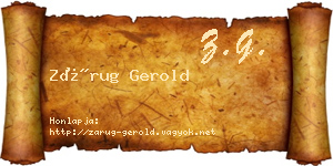 Zárug Gerold névjegykártya